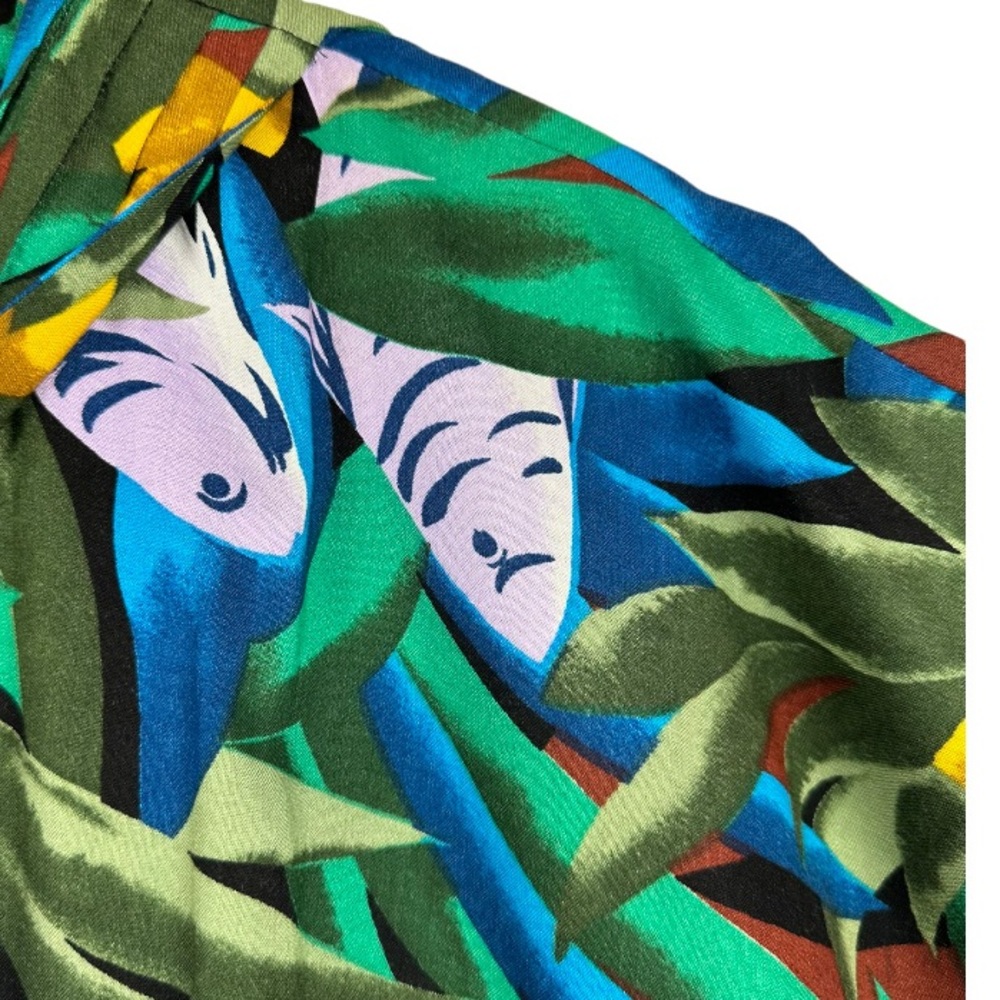 Vintage Milanzo Fish Print Belted Romper Size 9/10 - Picture 5 of 12
